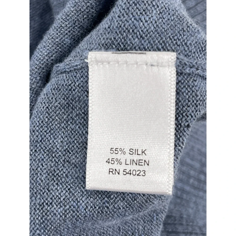 Banana Republic‎ V-Neck Silk and Linen Sweater Men's Size L Blue
